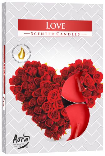 Conjunto de 6 Velas de chá Perfumadas - Amor