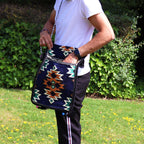 Bolsa bandolera de festival Kilim azul marinho escuro