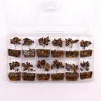 Mini árvore de pedras preciosas sobre base de Orgonite - Olho de Tigre (15 pedras)