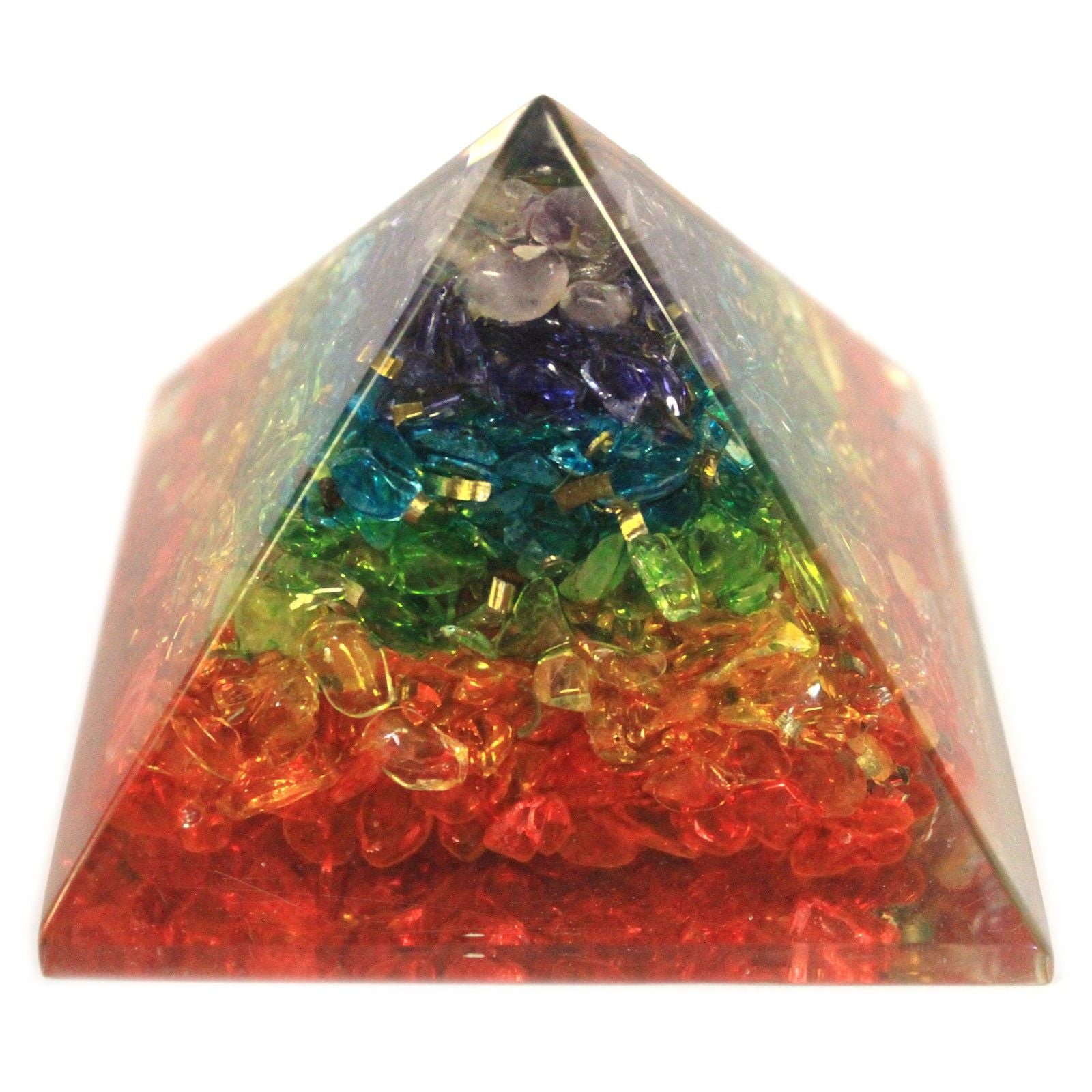 Pirâmide de Orgonite grande 70mm - Gemas de Chakras