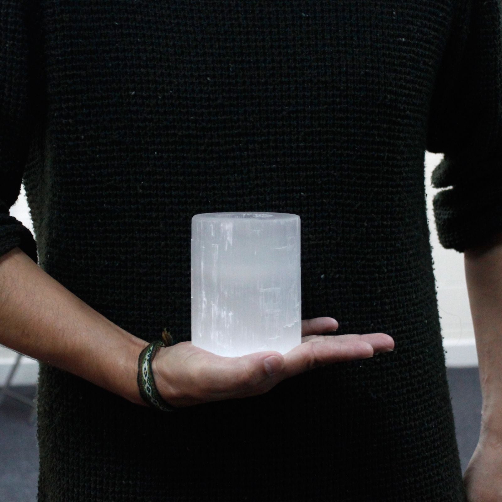 Candelabro de Selenita cilindro- 10cm