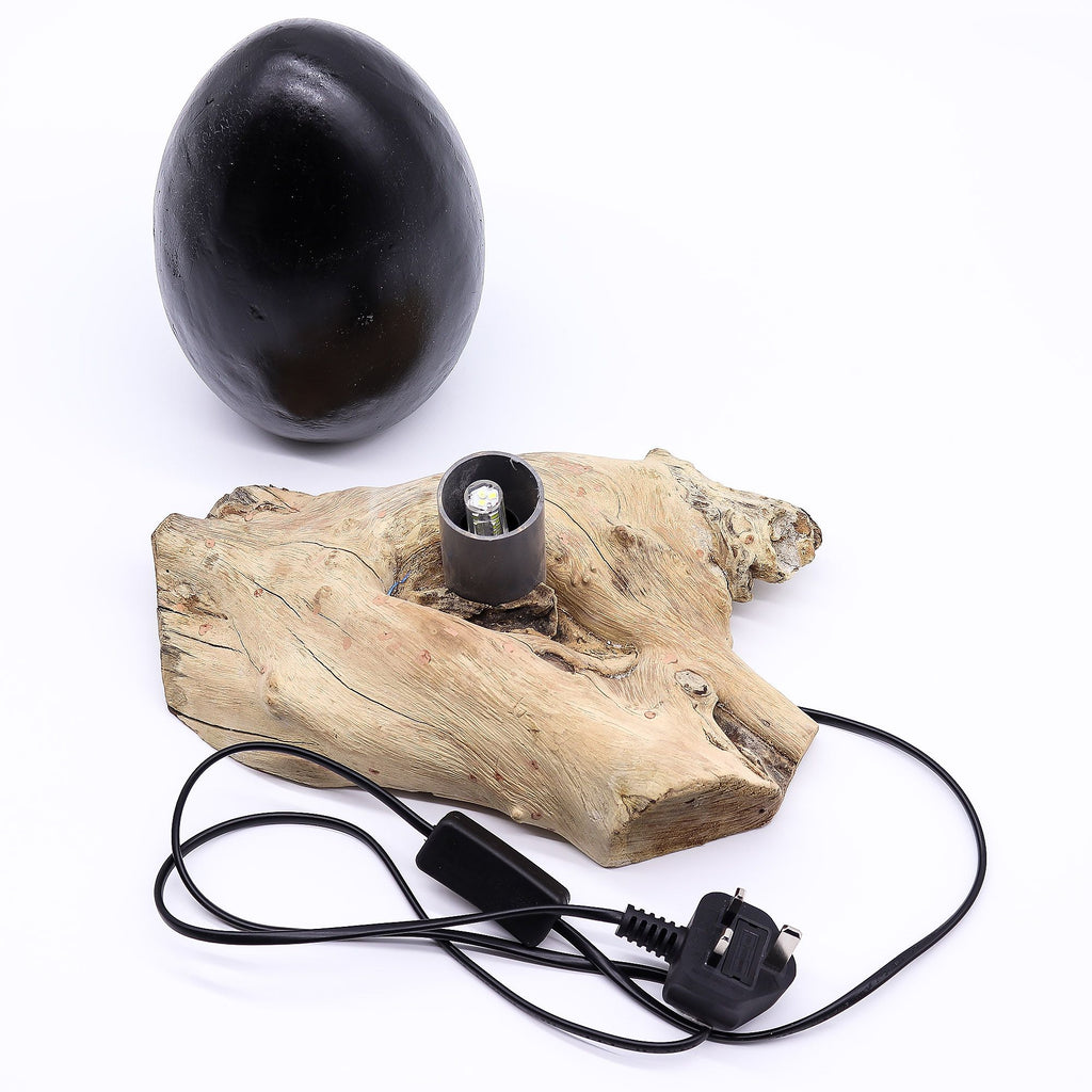 Lámpara de mesa con pantalla de lava agrietada – gris