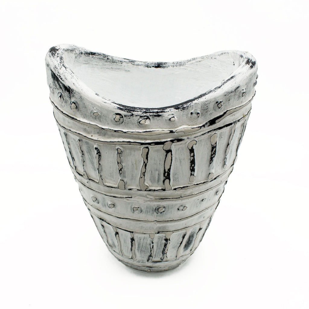 Vaso com gargalo largo - Creme 22cm