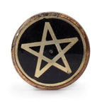 Porta incenso dourado e preto em madeira de manga - Pentágono