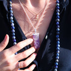 Colar Plano de Pedras Preciosas - Quartzo Rosa