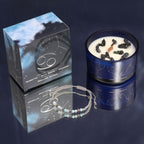 Vela de cristal do zodíaco com pulseira de pedras preciosas - Câncer
