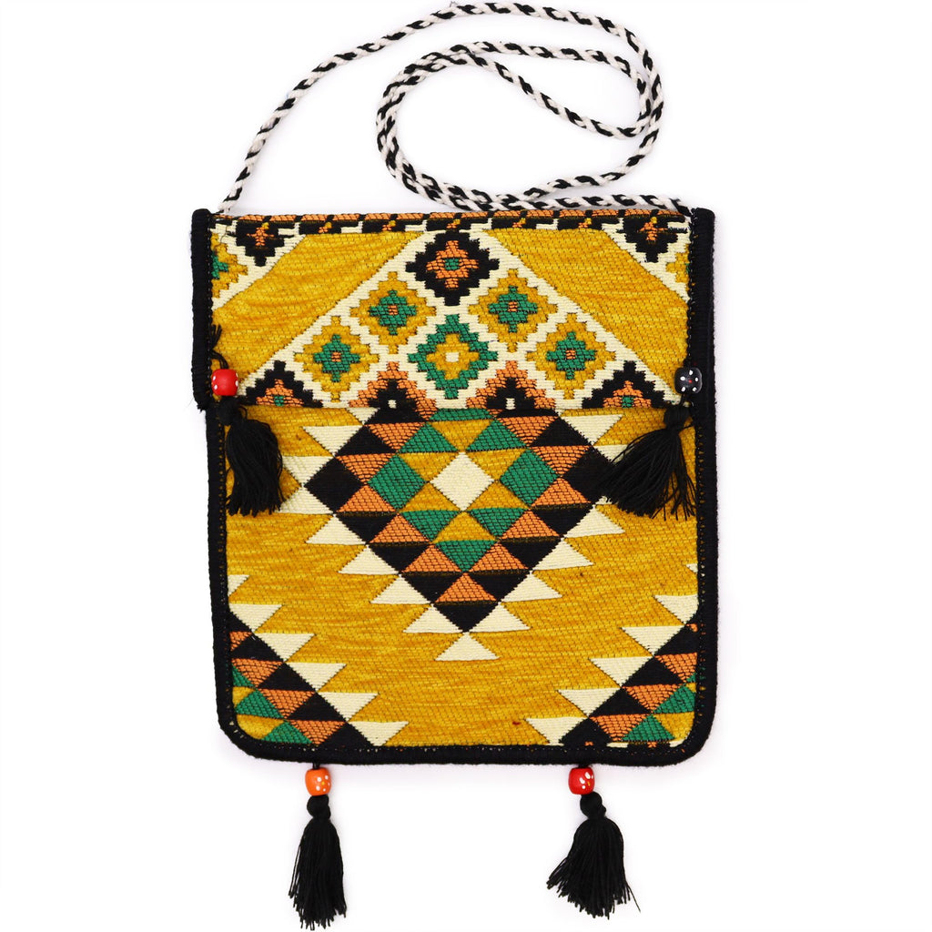 Bolsa Kilim Messenger Festival amarela