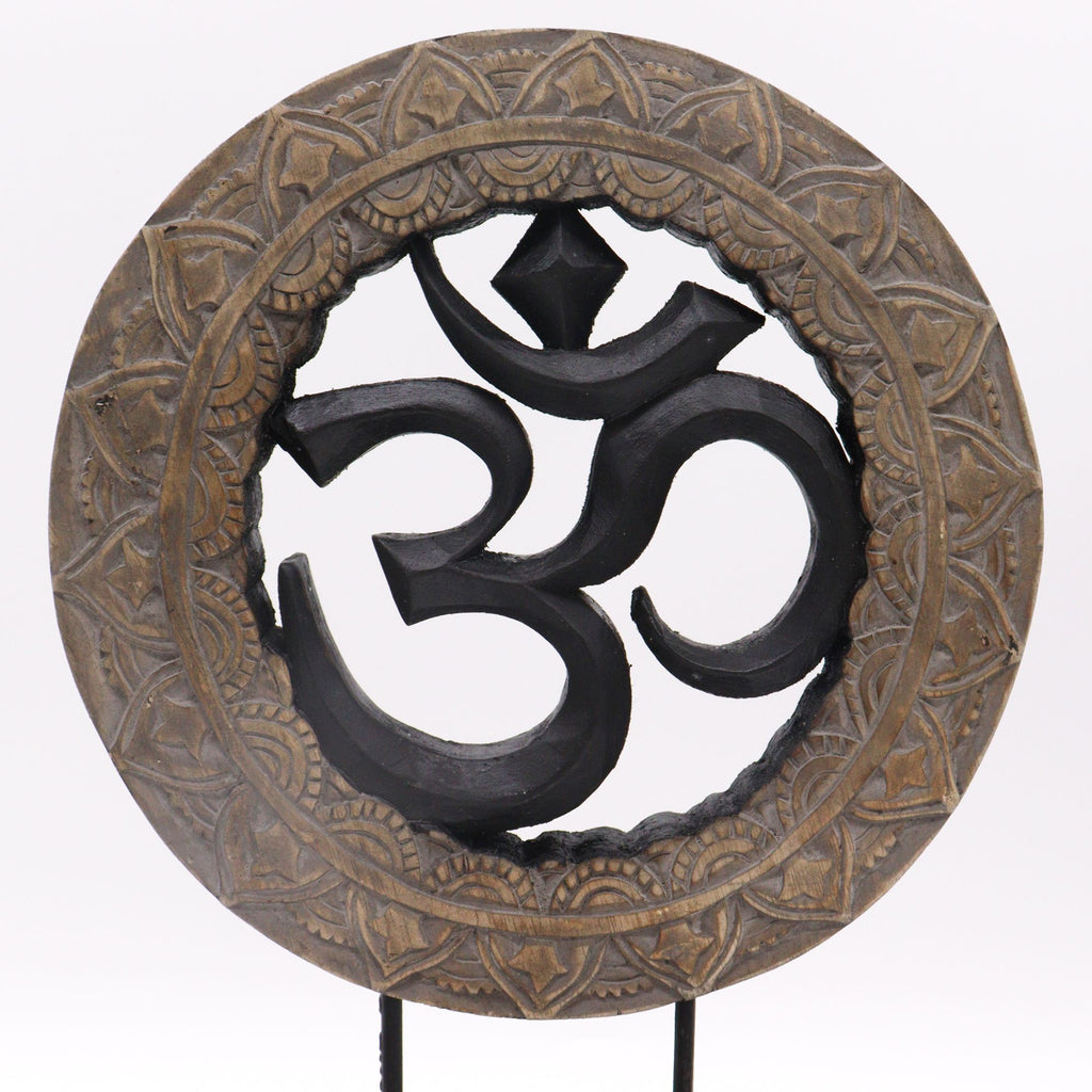 Feng Shui Buddha Set - Om - Gray and Black