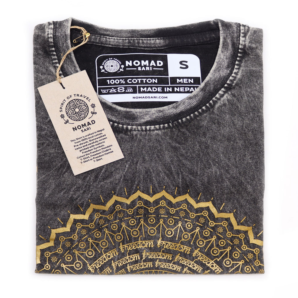 Camiseta Nomad Sari Pequena - Mandala - Cinza escuro